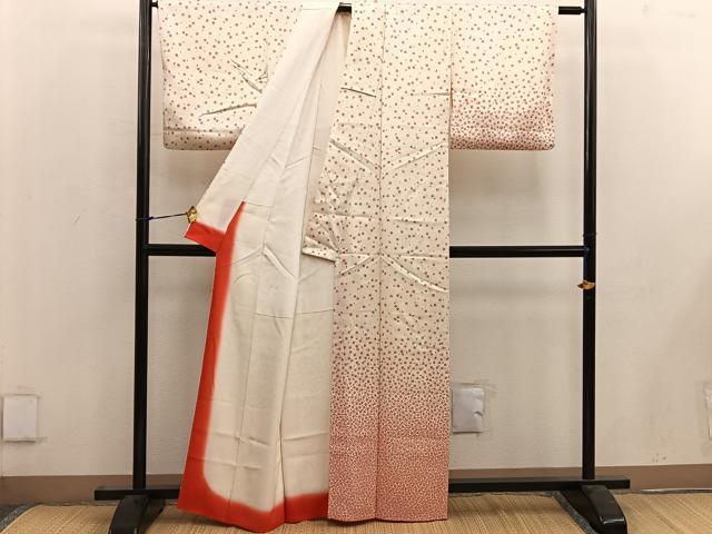 平和屋着物■訪問着　舞桜文　正絹　逸品　BAAW6556mz