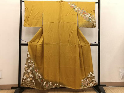 平和屋着物■訪問着　草花文　暈し染め　金彩　正絹　逸品　BAAW6557mz