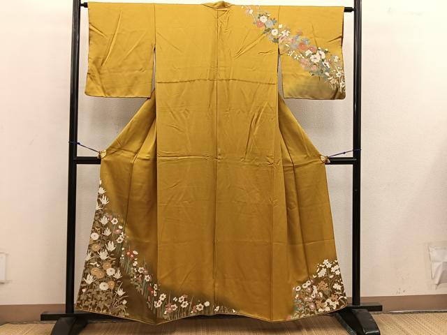平和屋着物■訪問着　草花文　暈し染め　金彩　正絹　逸品　BAAW6557mz
