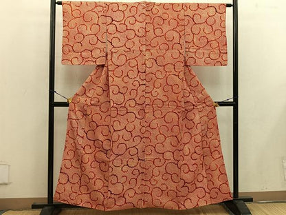 平和屋着物■上質な小紋 総絞り 唐草文 正絹 逸品 BAAW6559mz