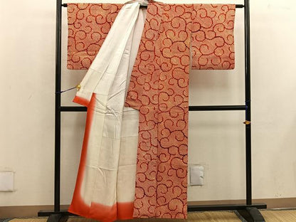 平和屋着物■上質な小紋 総絞り 唐草文 正絹 逸品 BAAW6559mz