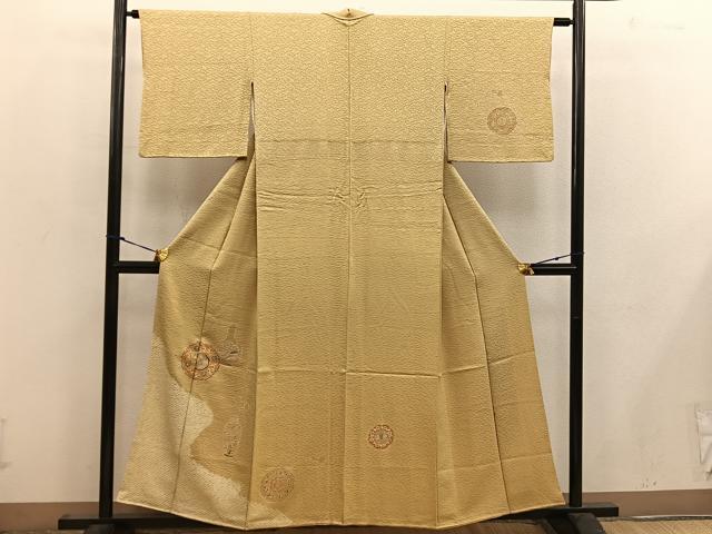 平和屋着物■訪問着　駒刺繍　絞り　陶器花文　正絹　逸品　BAAW6561mz