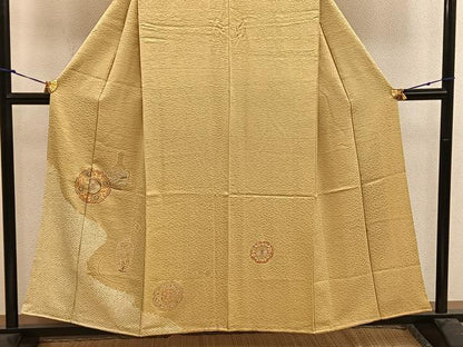 平和屋着物■訪問着　駒刺繍　絞り　陶器花文　正絹　逸品　BAAW6561mz