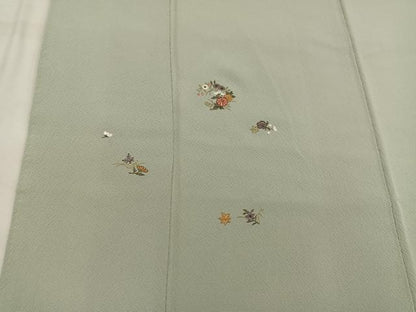 平和屋着物■訪問着　総刺繍　菊花文　金糸　正絹　逸品　BAAW6567mz