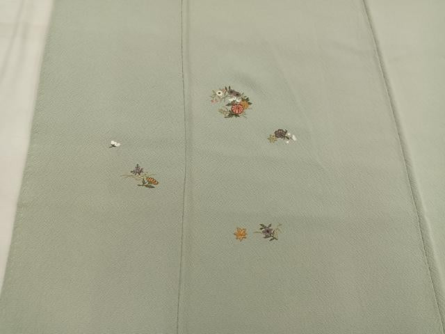 平和屋着物■訪問着　総刺繍　菊花文　金糸　正絹　逸品　BAAW6567mz