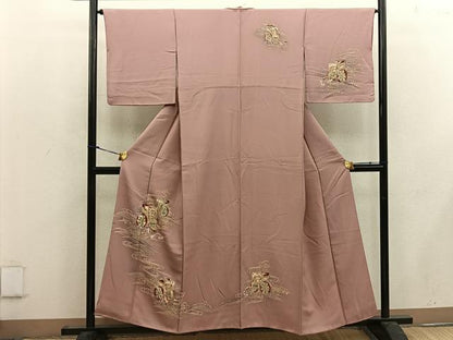 平和屋着物■訪問着　御所車花文　金彩　正絹　逸品　BAAW6569mz