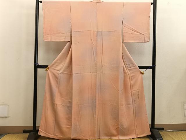 平和屋着物■本草木染作家　圓啓　小紋　霞文　暈し染め　正絹　逸品　未使用　BAAW6581mz