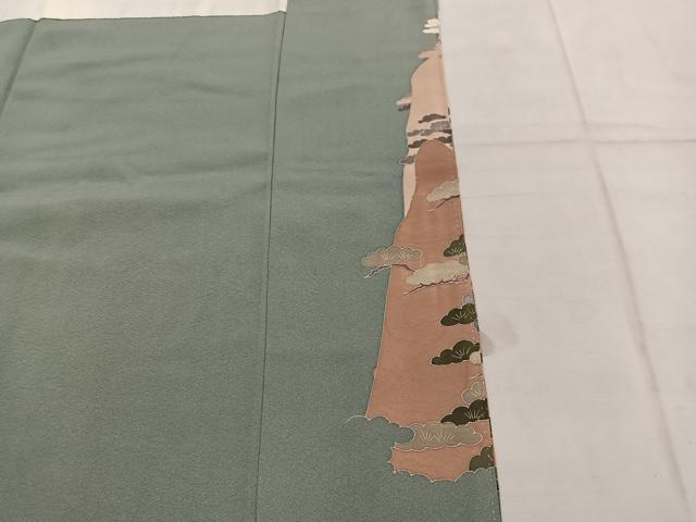 平和屋着物■高級染元　粋峰　林芳夫　京加賀友禅　色留袖　風景花文　暈し染め　正絹　逸品　BAAW6582mz