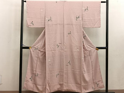 平和屋着物■上質な小紋　動物文　正絹　逸品　BAAW6584mz