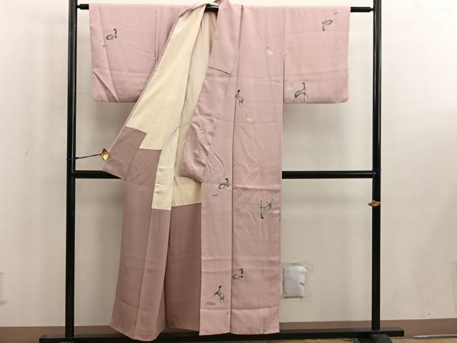 平和屋着物■上質な小紋　動物文　正絹　逸品　BAAW6584mz