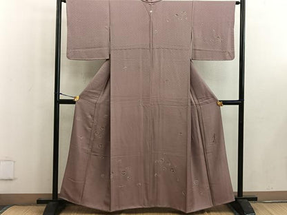 平和屋着物■友禅作家の巨匠　浅井青仁　訪問着　梅花文　正絹　逸品　BAAW6588mz