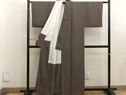平和屋着物■上質な小紋　縞　正絹　逸品　未使用　BAAW6598mz