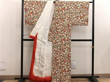 平和屋着物■上質な小紋　風景梅花文　正絹　逸品　未使用　BAAW6599mz