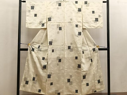 平和屋着物■上質な小紋　色紙重ね花文　正絹　逸品　BAAW6603mz