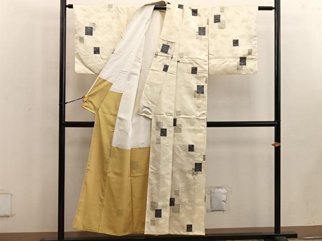 平和屋着物■上質な小紋　色紙重ね花文　正絹　逸品　BAAW6603mz