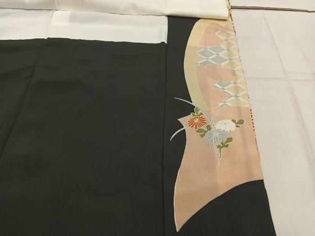 平和屋着物■豪華黒留袖 刺繍 牡丹花文 金彩 正絹 逸品 BAAW6620mz