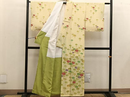 平和屋着物■訪問着　草花文　金彩　正絹　逸品　BAAW6622mz