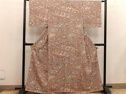 平和屋着物■上質な小紋　辻が花　正絹　逸品　BAAW6626mz