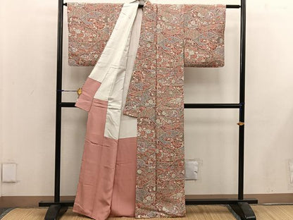 平和屋着物■上質な小紋　辻が花　正絹　逸品　BAAW6626mz