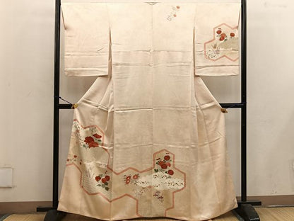 平和屋着物■訪問着　亀甲牡丹花文　金彩　正絹　逸品　BAAW6629mz