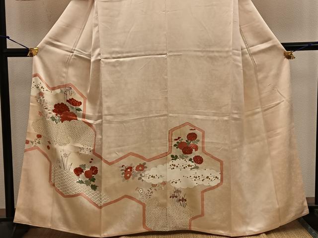 平和屋着物■訪問着　亀甲牡丹花文　金彩　正絹　逸品　BAAW6629mz