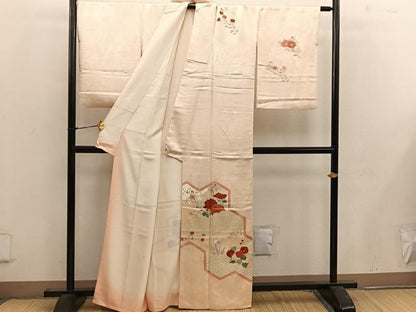 平和屋着物■訪問着　亀甲牡丹花文　金彩　正絹　逸品　BAAW6629mz