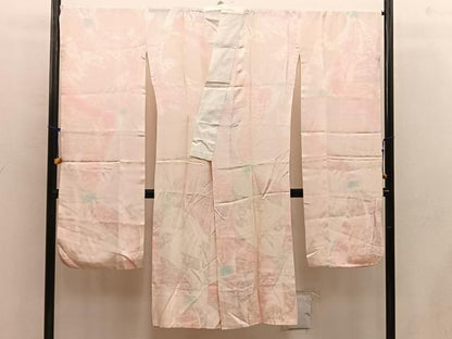 平和屋着物●振袖用長襦袢　無双仕立て　束ね熨斗飛鶴文　暈し染め　正絹　逸品　BAAW6637mz