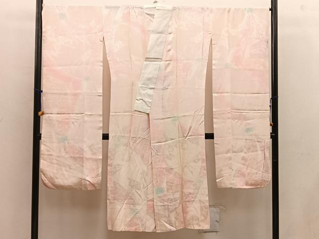平和屋着物●振袖用長襦袢　無双仕立て　束ね熨斗飛鶴文　暈し染め　正絹　逸品　BAAW6637mz