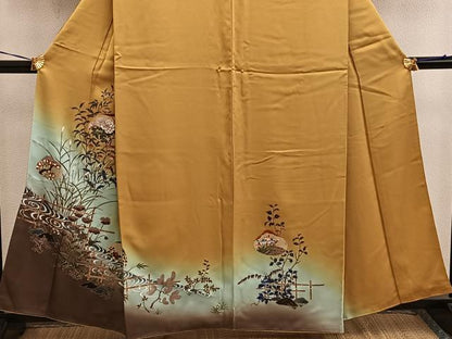 平和屋着物■訪問着　牡丹花文　暈し染め　金彩　正絹　逸品　BAAW6642mz