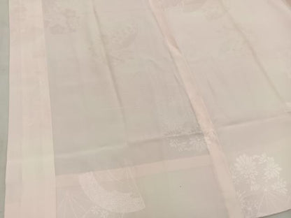平和屋着物●振袖用長襦袢　無双仕立て　扇面花地紋　暈し染め　正絹　逸品　BAAW6649mz