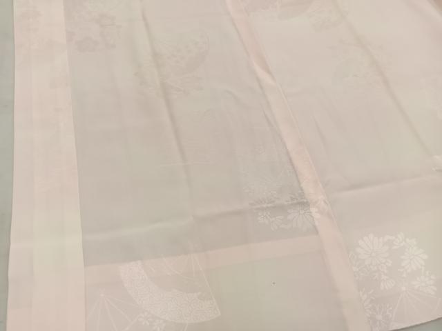 平和屋着物●振袖用長襦袢　無双仕立て　扇面花地紋　暈し染め　正絹　逸品　BAAW6649mz