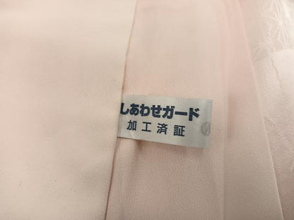 平和屋着物●振袖用長襦袢　無双仕立て　扇面花地紋　暈し染め　正絹　逸品　BAAW6649mz