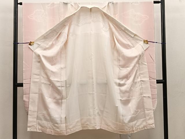 平和屋着物●振袖用長襦袢　無双仕立て　貝桶花文　暈し染め　正絹　逸品　BAAW6653mz