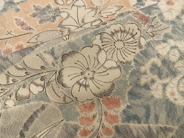 平和屋着物■上質な小紋　辻が花　鬼しぼ縮緬　正絹　逸品　BAAW6661mz