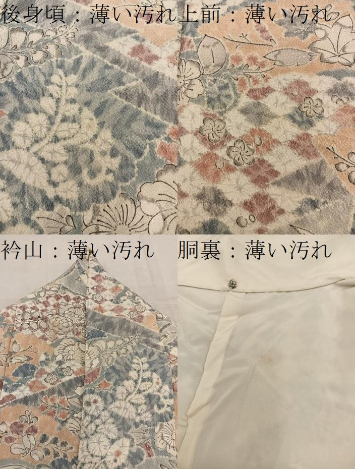 平和屋着物■上質な小紋　辻が花　鬼しぼ縮緬　正絹　逸品　BAAW6661mz