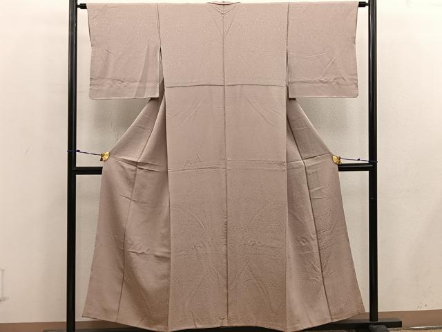 平和屋着物■上質な色無地　箔散らし地紋　薄香色　正絹　逸品　BAAW6662mz