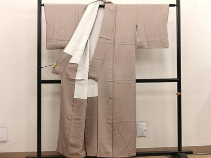 平和屋着物■上質な色無地　箔散らし地紋　薄香色　正絹　逸品　BAAW6662mz