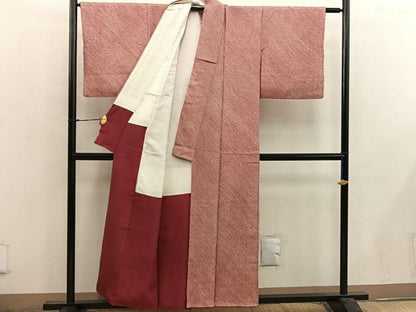 平和屋着物■大変加工の良い総絞り小紋　正絹　逸品　BAAW6666mz
