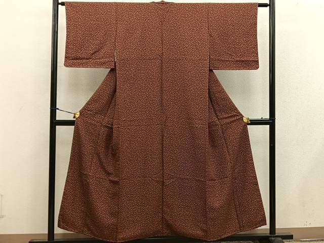 平和屋着物■上質な小紋　舞桜文　正絹　逸品　BAAW6674mz