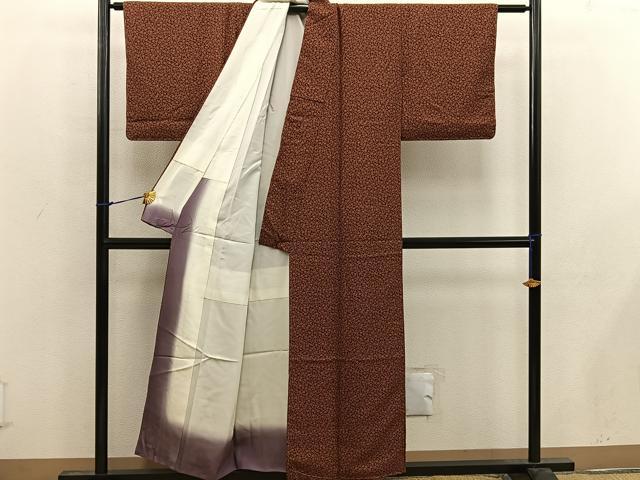 平和屋着物■上質な小紋　舞桜文　正絹　逸品　BAAW6674mz