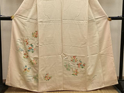 平和屋着物■訪問着　刺繍　菊花文　正絹　逸品　BAAW6677mz