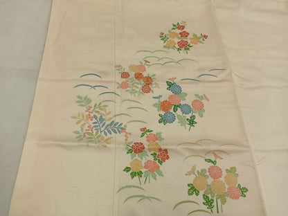 平和屋着物■訪問着　刺繍　菊花文　正絹　逸品　BAAW6677mz