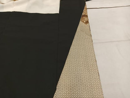 平和屋着物■豪華黒留袖　駒刺繍　地紙重ね青海波花文　金彩　正絹　逸品　BAAW6678mz
