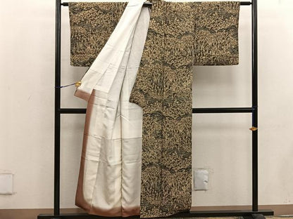 平和屋着物■上質な小紋　風景花文　正絹　逸品　BAAW6679mz