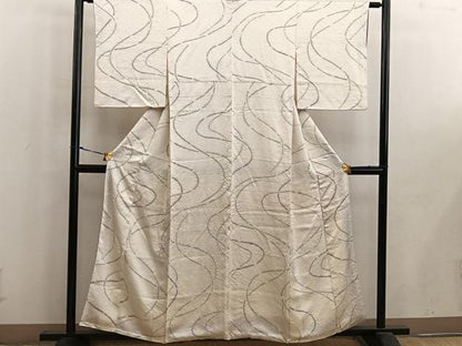 平和屋着物■上質な小紋　絞り　幾何学文様　正絹　逸品　BAAW6694mz