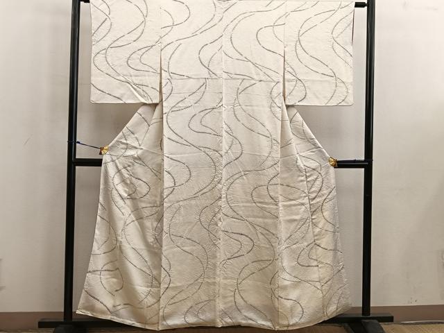 平和屋着物■上質な小紋　絞り　幾何学文様　正絹　逸品　BAAW6694mz