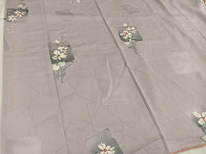 平和屋着物■上質な小紋　破れ色紙花文　地紋起こし　正絹　逸品　BAAW6698mz