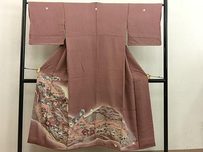 平和屋着物■豪華色留袖　駒刺繍　花鳥文　暈し染め　金彩　正絹　逸品　BAAW6704mz
