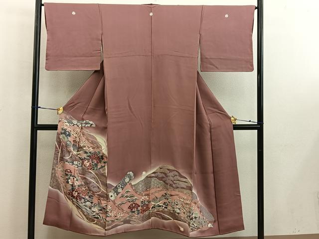 平和屋着物■豪華色留袖　駒刺繍　花鳥文　暈し染め　金彩　正絹　逸品　BAAW6704mz
