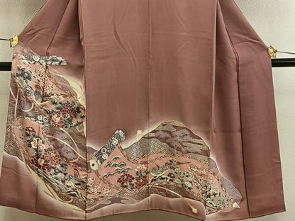 平和屋着物■豪華色留袖　駒刺繍　花鳥文　暈し染め　金彩　正絹　逸品　BAAW6704mz